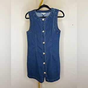 NWOT Vigoss Blue Denim Sleeveless Mini Dress